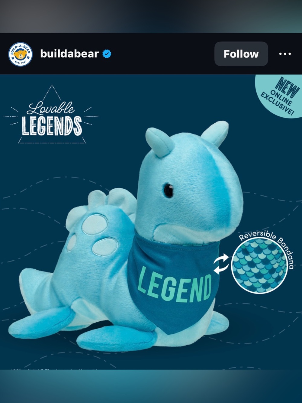 Build A Bear Snuggly Sea Monster (FULL SIZE Lovable
Legends Loch Ness) BNWOT HTF